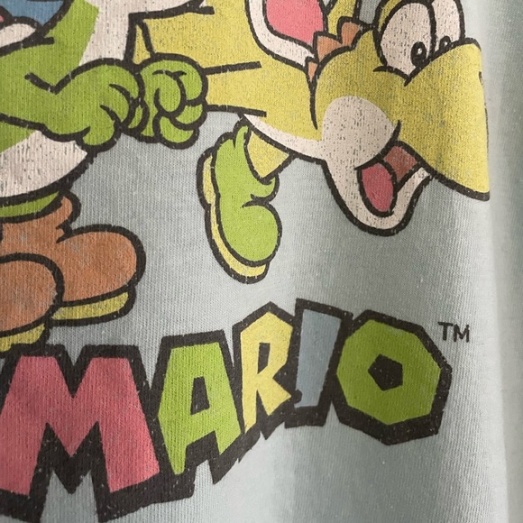 Universal Super Mario Nintendo Short Sleeve Tee T-Shirt in Light Blue - Picture 2 of 7